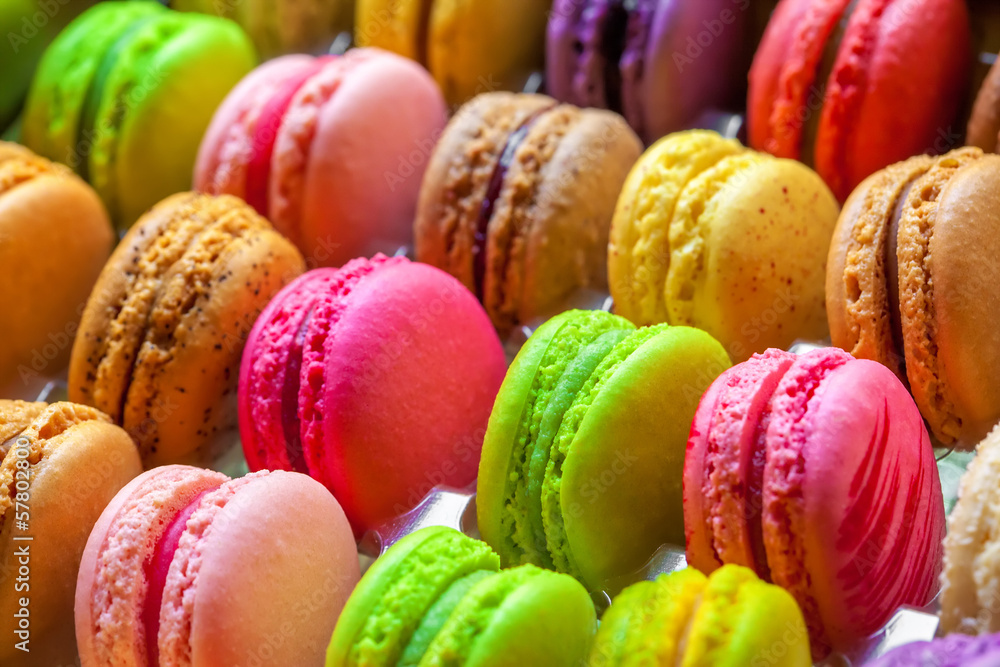 traditional french colorful macarons in a box traditional french colorful macarons in a box
