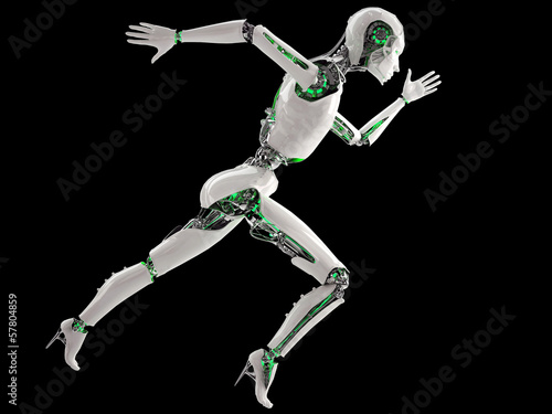 robot android women running
