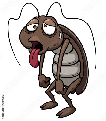 Vector illustration of cartoon cockroach