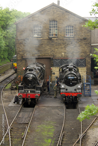 Steam locomotives in Haworth, UK