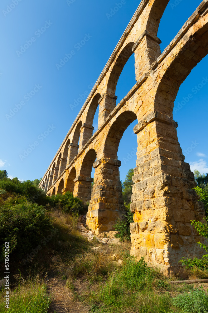 Wide angle shot of Aqueduct  in Tarragona