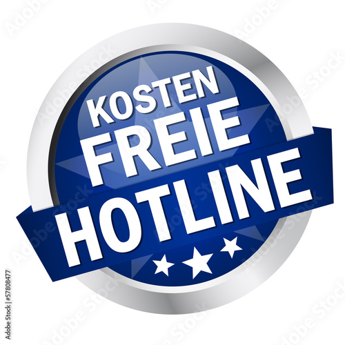 Button mit Banner " KOSTENFREIE HOTLINE "