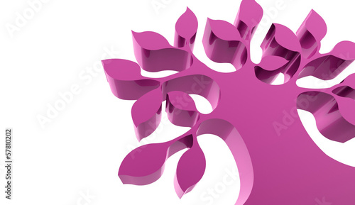 Pink abstract tree concept rendered © pupes1