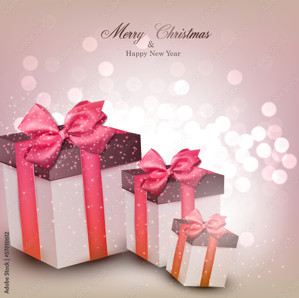 Vibrant christmas background with gift boxes. Vibrant christmas background with gift boxes.