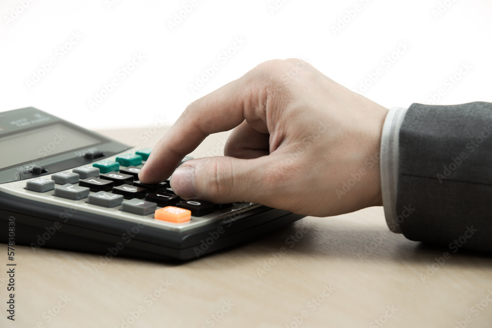 Business finance man calculating budget numbers Business finance man calculating budget numbers