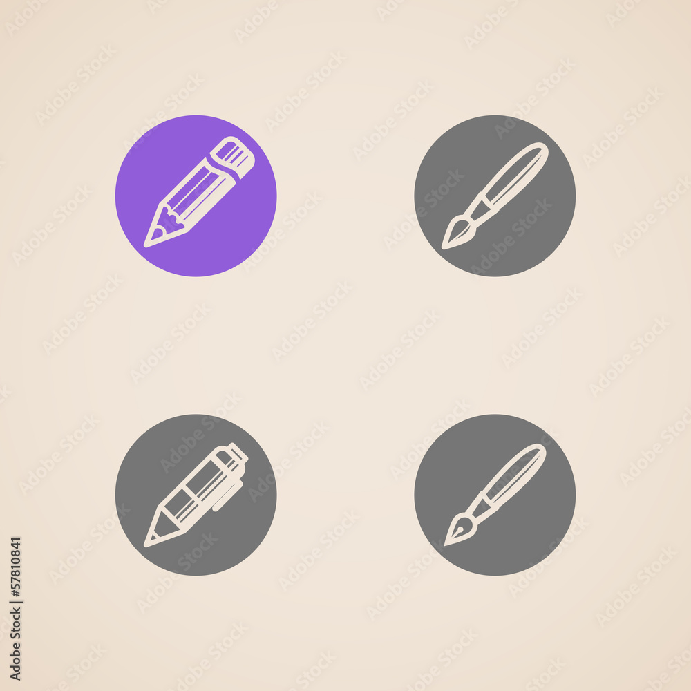 vector icons of drawing and writing tools vector icons of drawing and writing tools