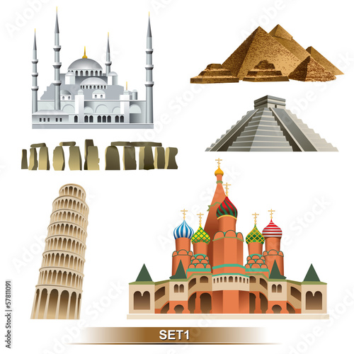 World Landmark icon set