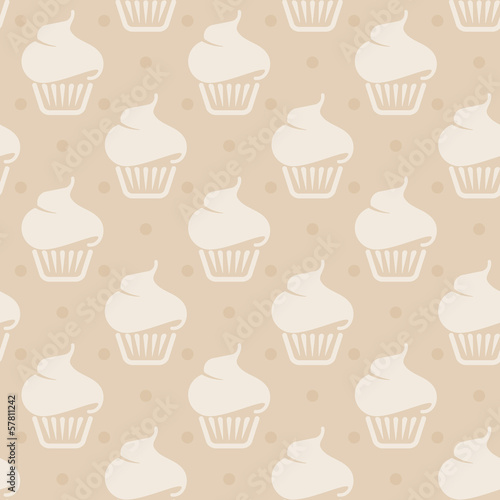 seamless background with cupcakes