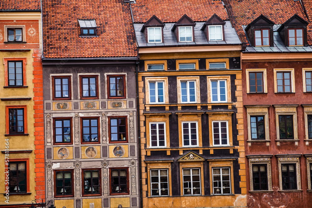 Traditional architecture in Warsaw, Poland