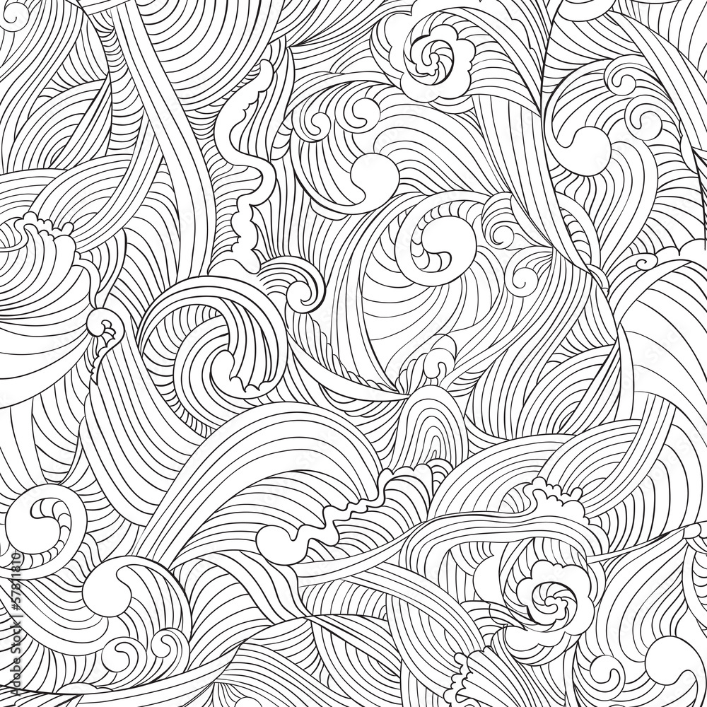 Black waves at white paper Black waves at white paper