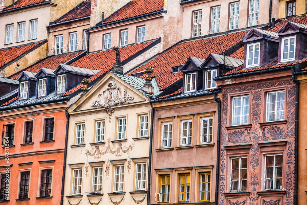 Fototapeta premium Traditional architecture in Warsaw, Poland