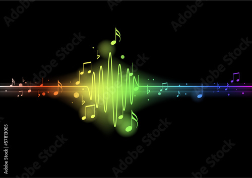 Onde sinusoïde musicale - arc en ciel