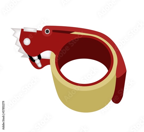 Adhesive Tape Dispenser on White Background