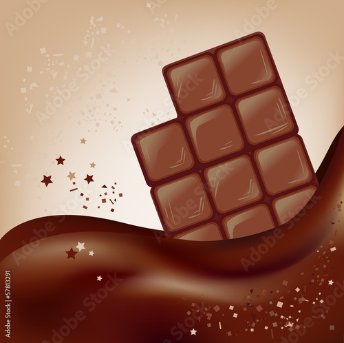 chocolate bar on a beautiful background