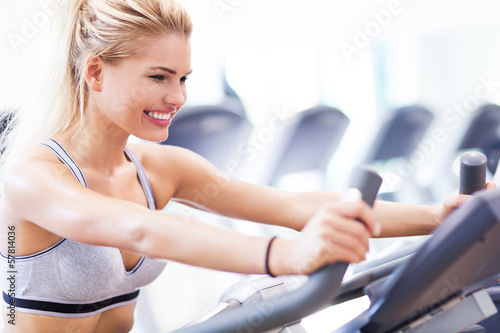 Woman at a fitness club