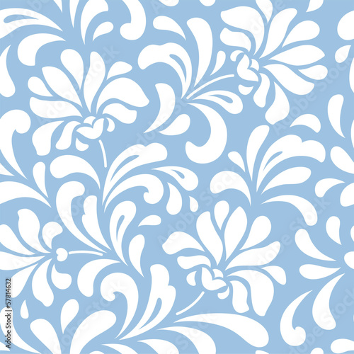 seamless blue floral background
