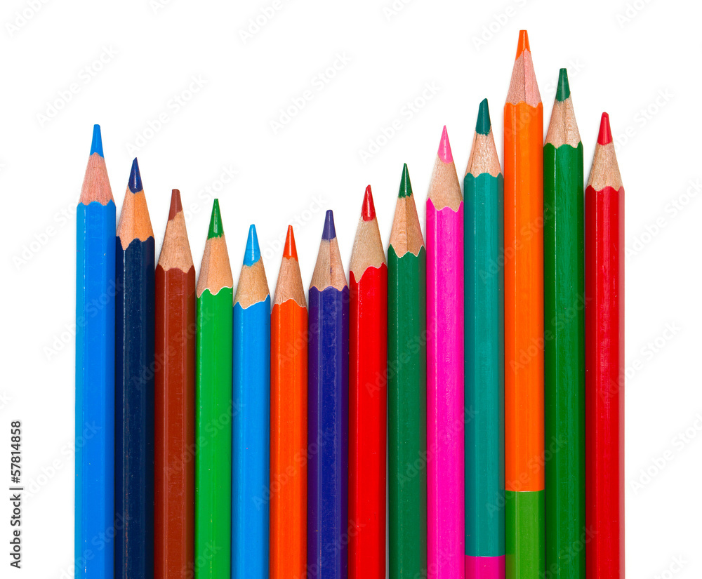 colorful pencils isolated on white background colorful pencils isolated on white background