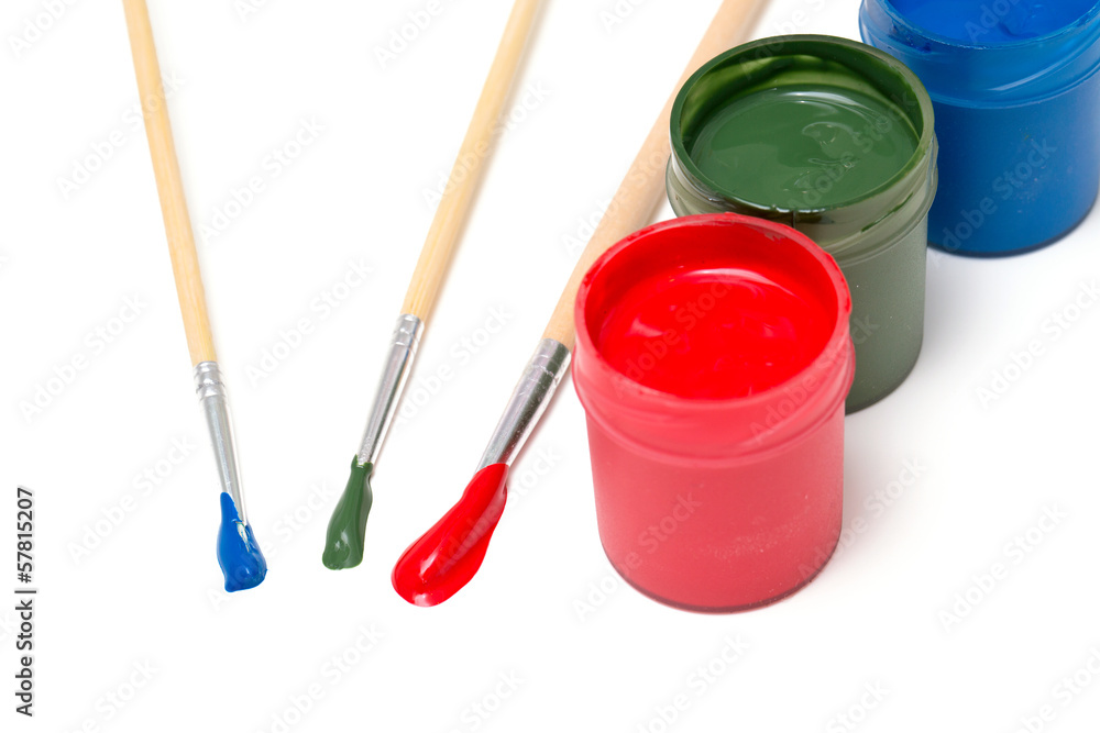 rgb jars of gouache isolated on white background rgb jars of gouache isolated on white background