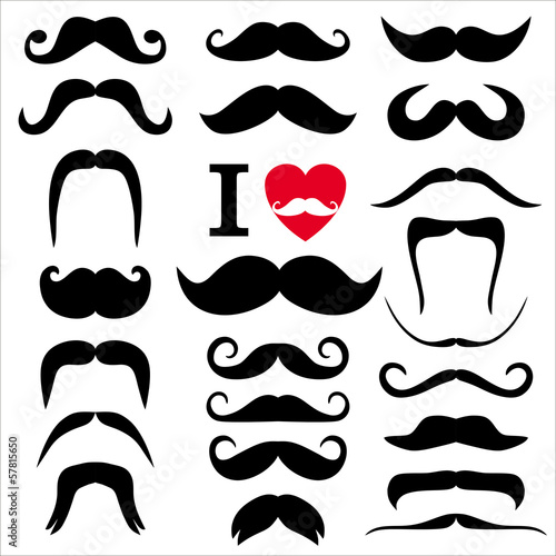 Moustaches set. Design elements.