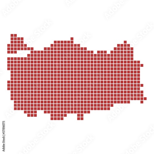 Landkarte von der Türkei aus roten Pixeln