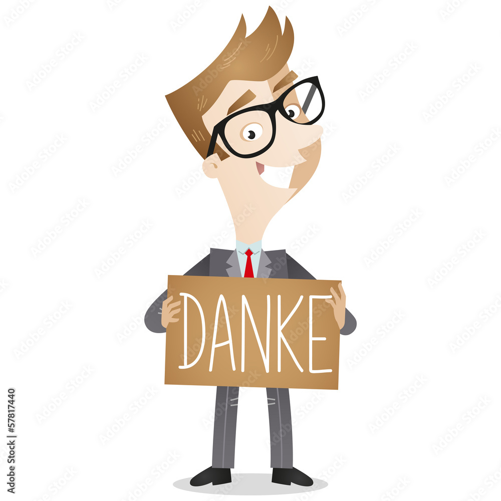 Businessman, Schild, Danke