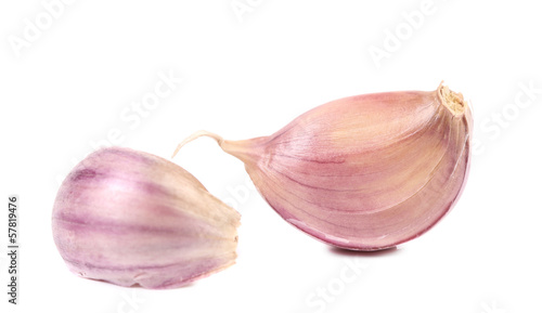 Red garlic cloves.
