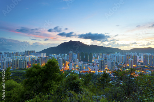 City sunset in Hong Kong