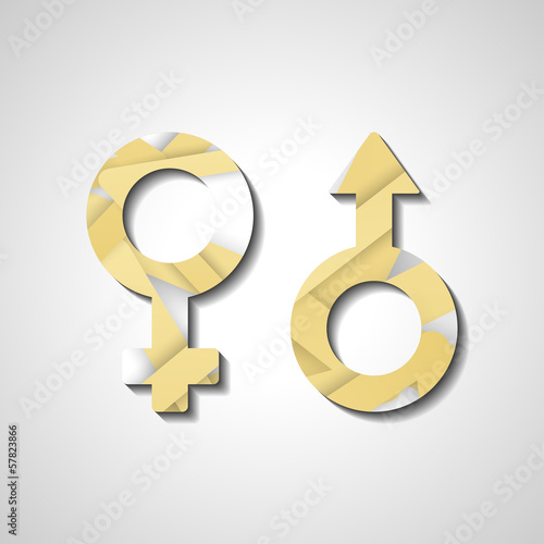 Male and female gender symbols, style illustration