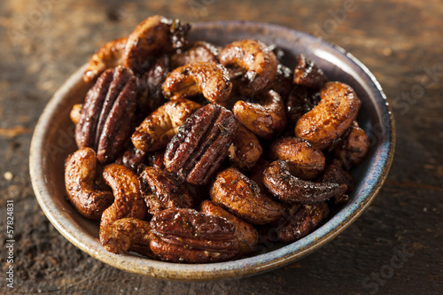 Fototapeta Naklejka Na Ścianę i Meble -  Brown Candied Caramelized Nuts