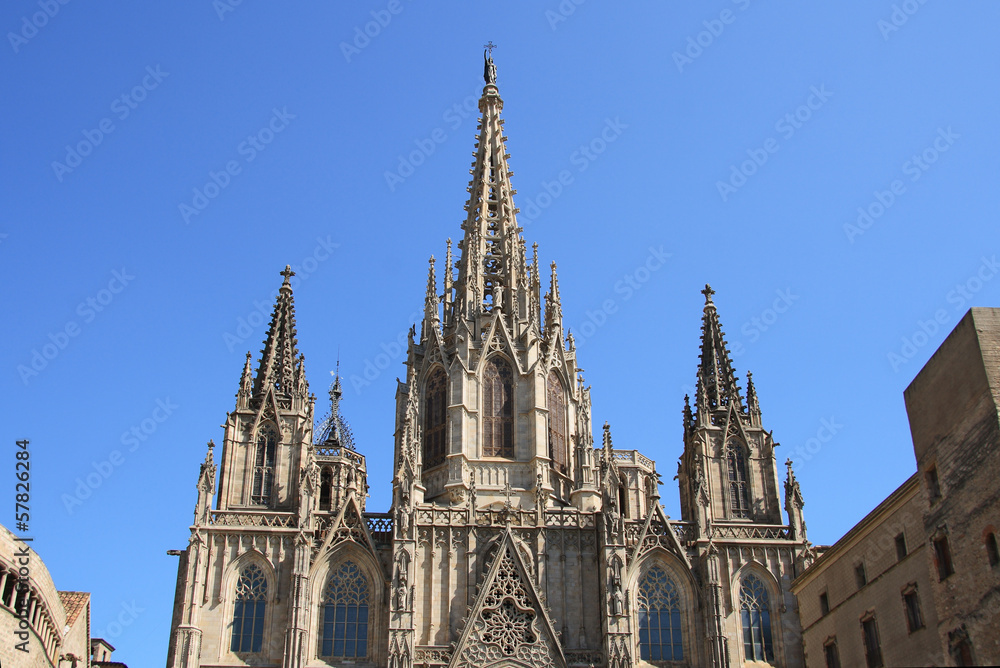 Barcelona cathedral facade details, Spain
