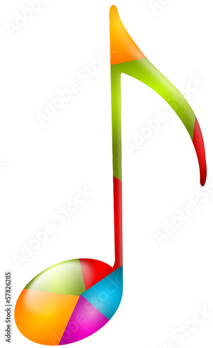 Note de musique colorée