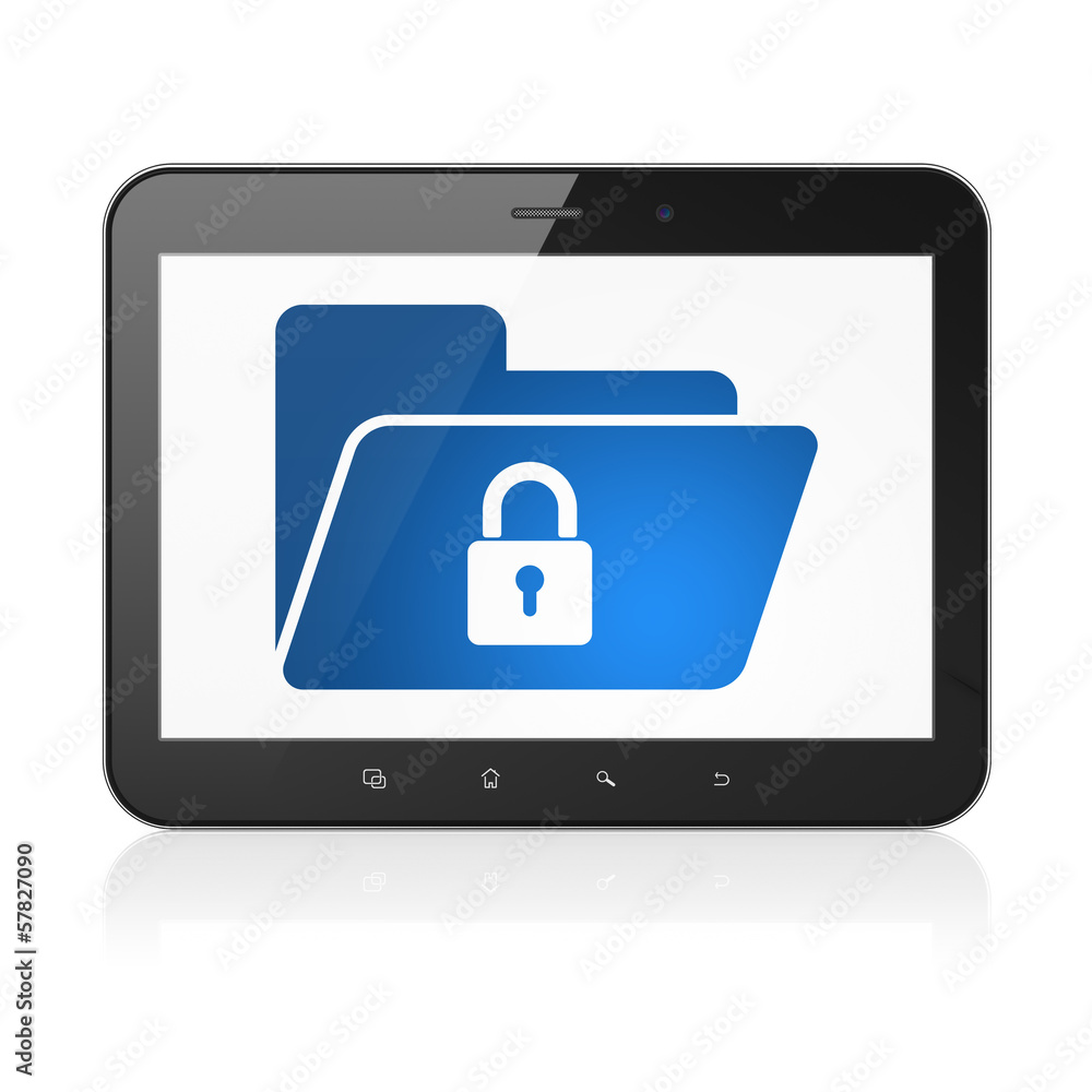 Business concept: Folder With Lock on tablet pc computer Business concept: Folder With Lock on tablet pc computer