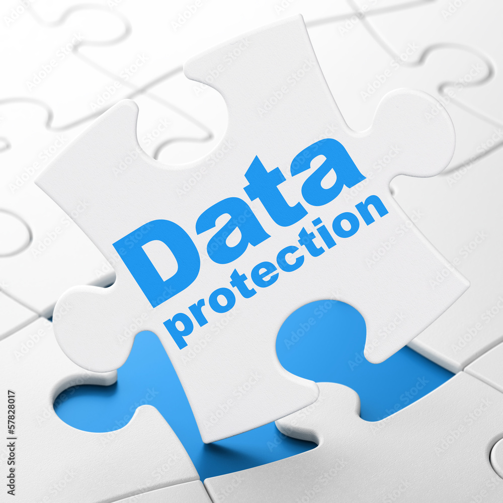 Safety concept: Data Protection on puzzle background Safety concept: Data Protection on puzzle background