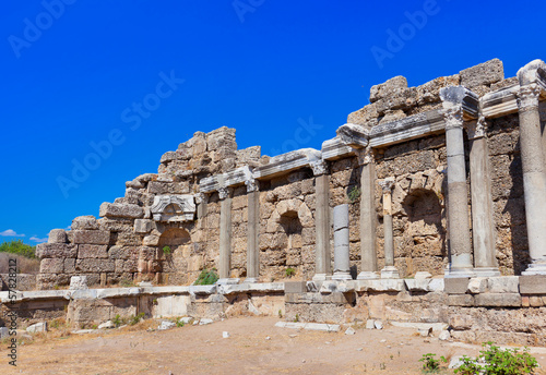 Old ruins in Side, Turkey