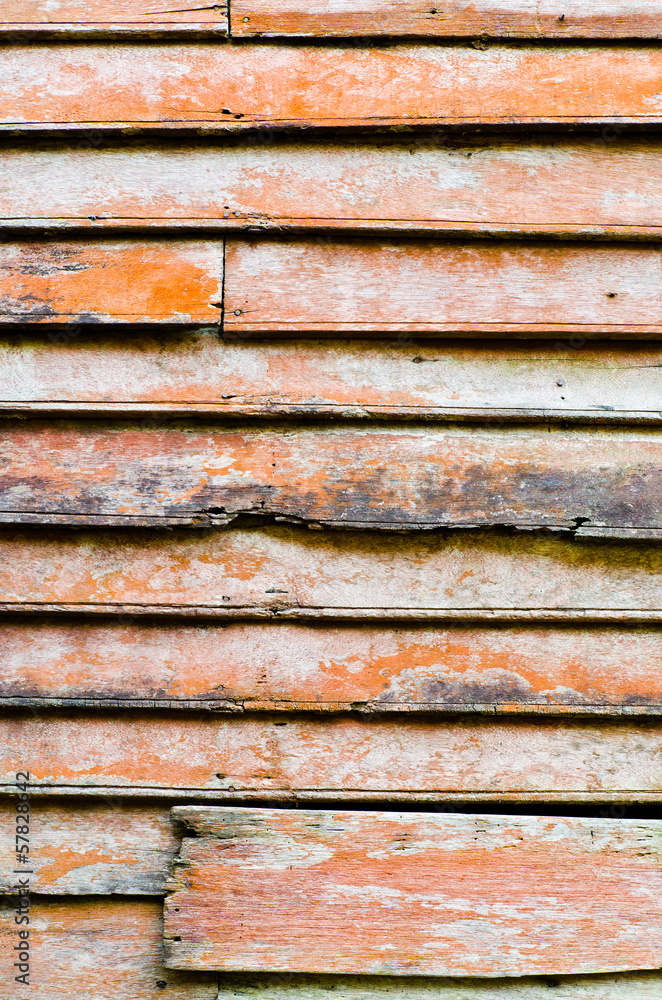 Rusty damage orange wood wall