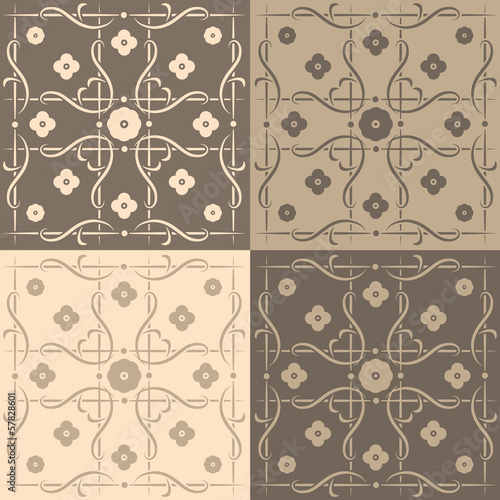 Beige and brown square tiles