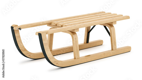 render of a sledge, isolated o white