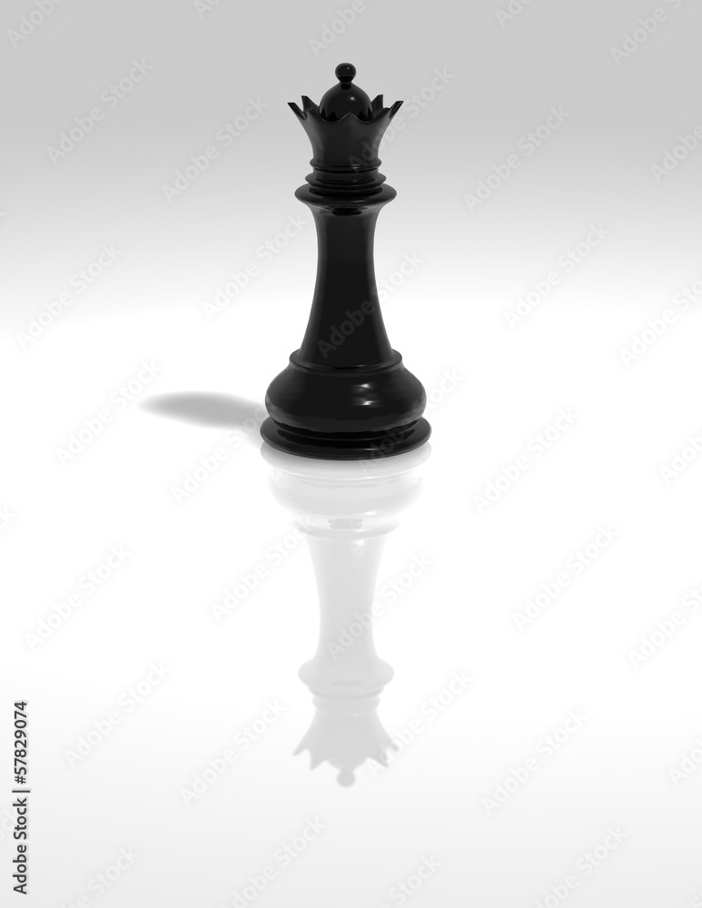 black chess queen figurine isolated