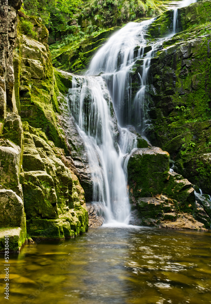 Famous Kamienczyk waterfall, Poland