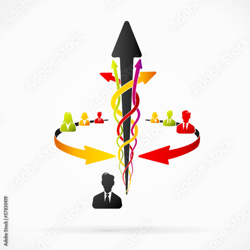 Abstract focus group vector concept background illustration