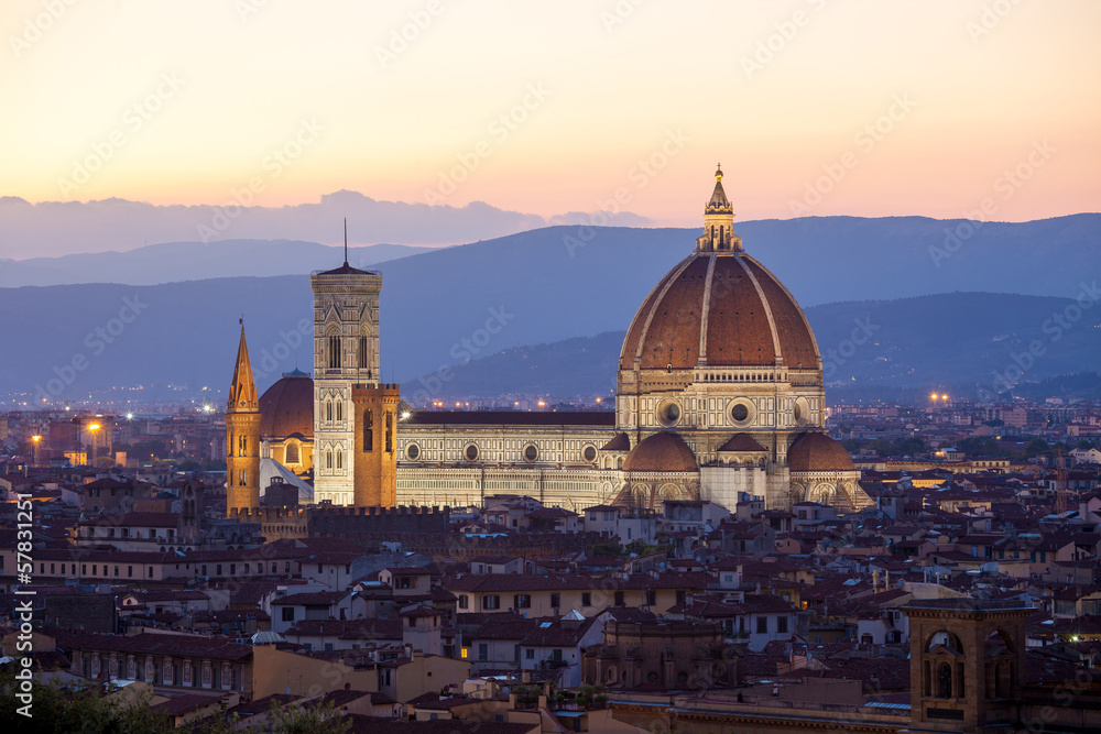 Sunst view of Cathedral Santa Maria del Fiore, Florence