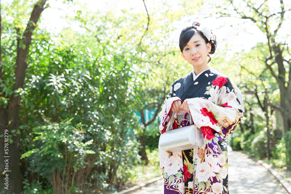 Beautiful asian kimono woman