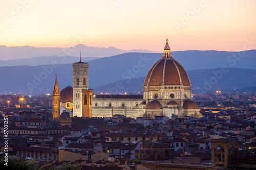 Sunst view of Cathedral Santa Maria del Fiore, Florence