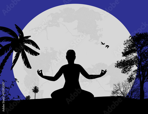 Yoga meditation in lotus pose