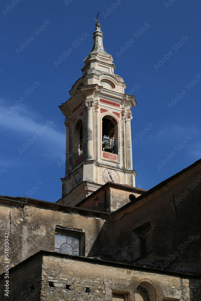 Dolcedo (IM), campanile della chiesa di San Tommaso