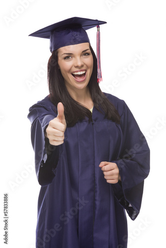 Mixed Race Graduate in Cap ...