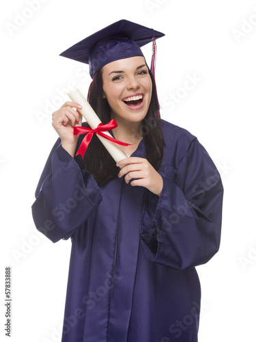 Mixed Race Graduate in Cap ...
