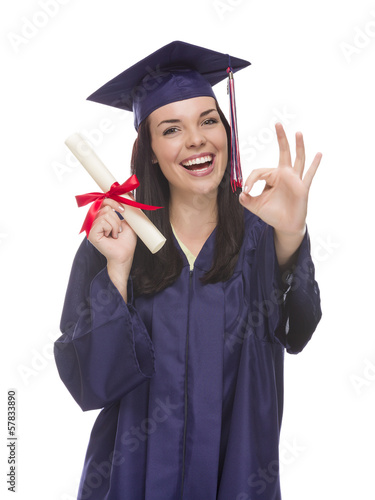 Mixed Race Graduate in Cap ...