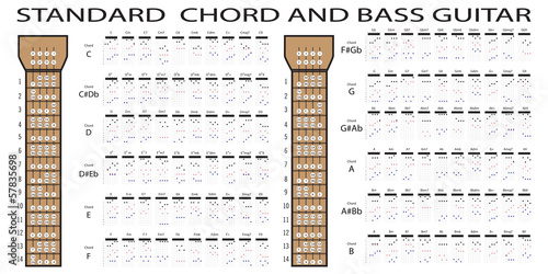 standard chord and bass guitar