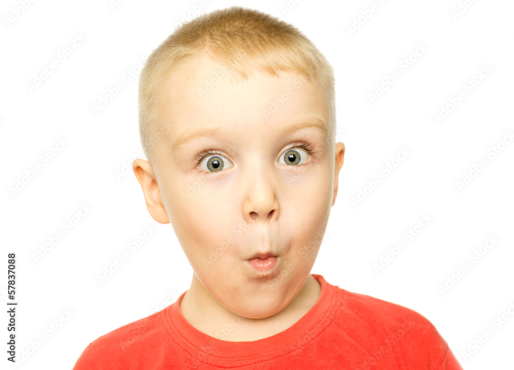 Boy with funny amazed expression Boy with funny amazed expression